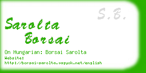 sarolta borsai business card